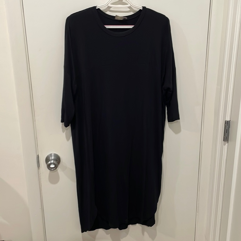 ASOS black cotton loose dress, size 12, knee length sleeves